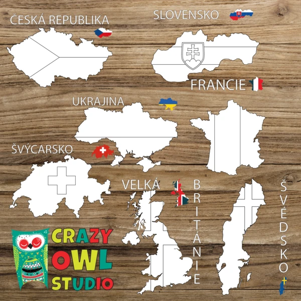 Vymalovánky ZEMĚ EVROPY 1