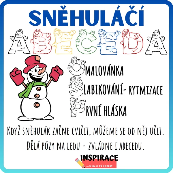 Sněhuláčí ABECEDA - omalovánka s hláskou ⛄ 1