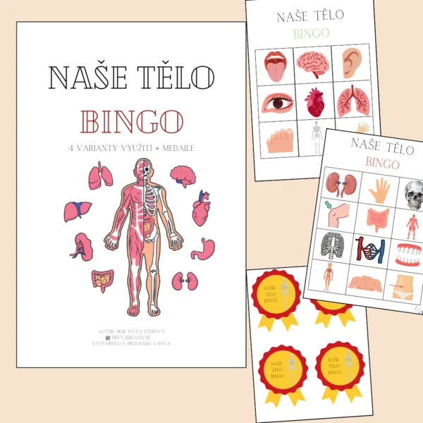 NAŠE TĚLO bingo (4 varianty využití + medaile) 1
