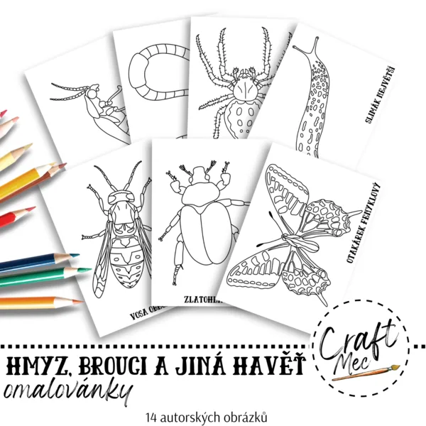 HMYZ, BROUCI A JINÁ HAVĚŤ - OMALOVÁNKY 1