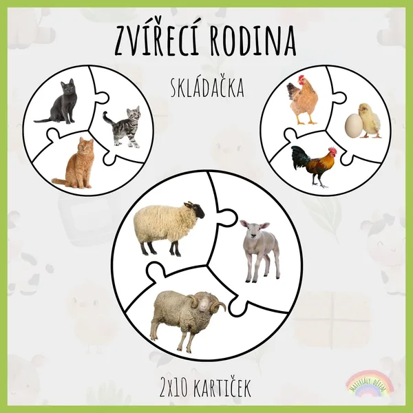 Zvířecí rodina, skládačka 1