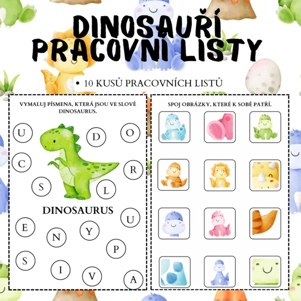 Dinosauří pracovní listy 1
