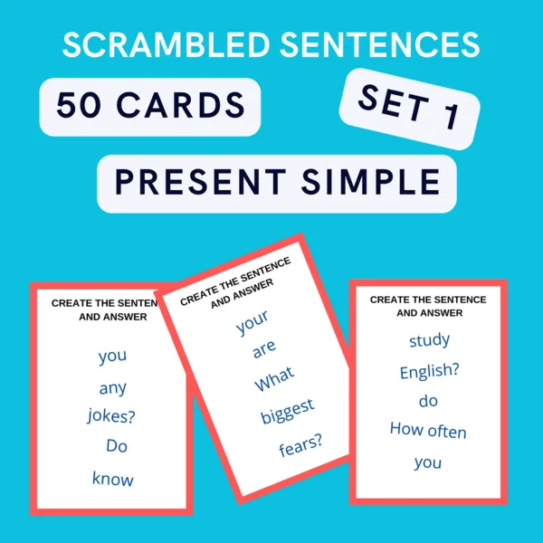 PRESENT SIMPLE - SCRAMBLED SENTENCES - SET 1 1