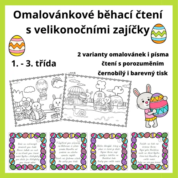 Omalovánkové běhací čtení s velikonočními zajíčky 1