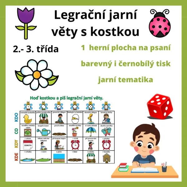Jarní legrační věty s kostkou 1