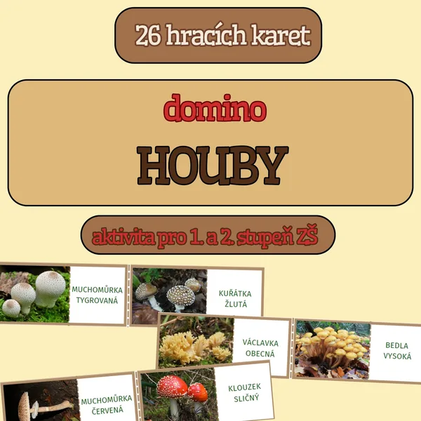 výuková hra typu domino HOUBY 1