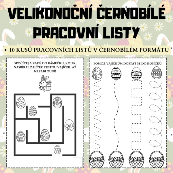 Velikonoční černobílé pracovní listy 1