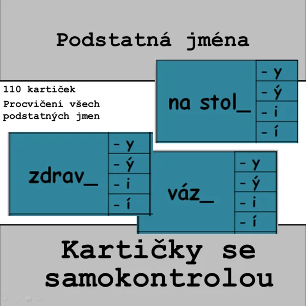 Podstatná jména se samokontrolou  1