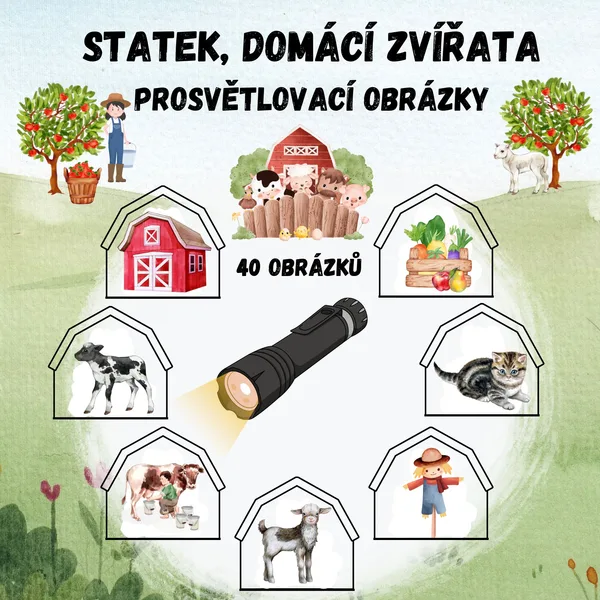 Prosvětlovací obrázky - Statek, farma, domácí zvířata 1