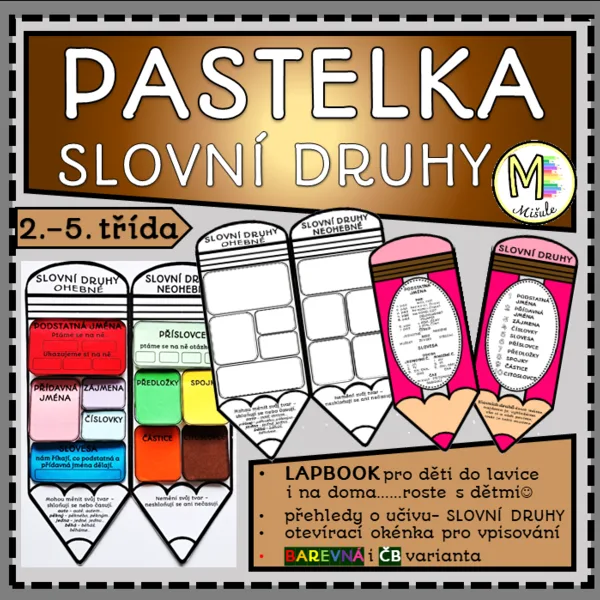 PASTELKA- SLOVNÍ DRUHY- LAPBOOK 1