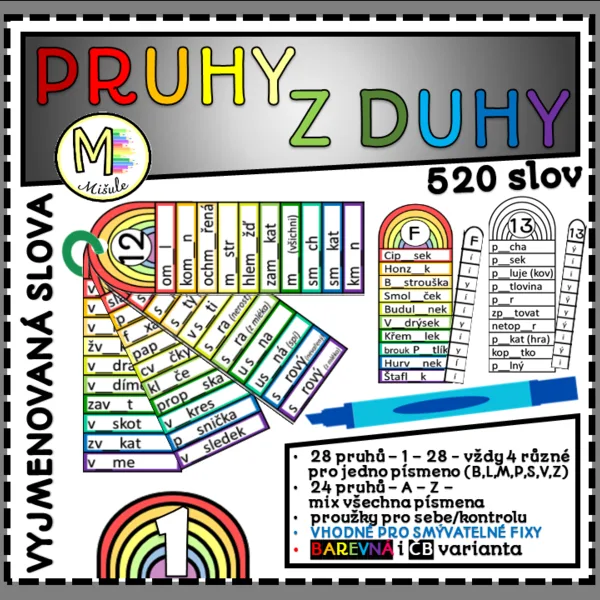 PRUHY Z DUHY- VYJMENOVANÁ SLOVA  1