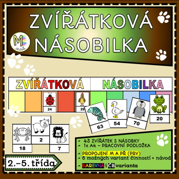 ZVÍŘÁTKOVÁ MATEMATIKA- malá násobilka 1
