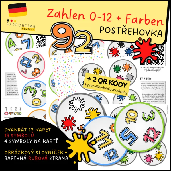Postřehovka ZAHLEN 0-12 + FARBEN 1