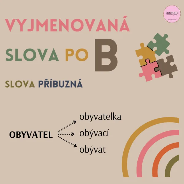 Vyjmenovaná slova po B - slova příbuzná 1