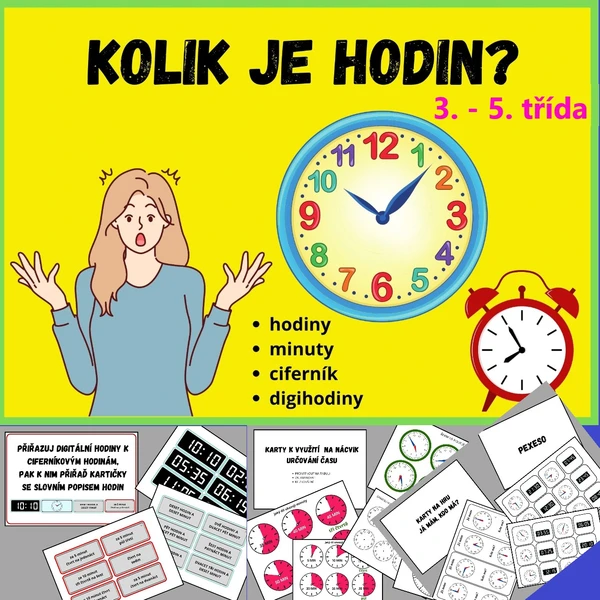 KOLIK JE HODIN? - 5 aktivit k určování času - 3. - 5. třída 1
