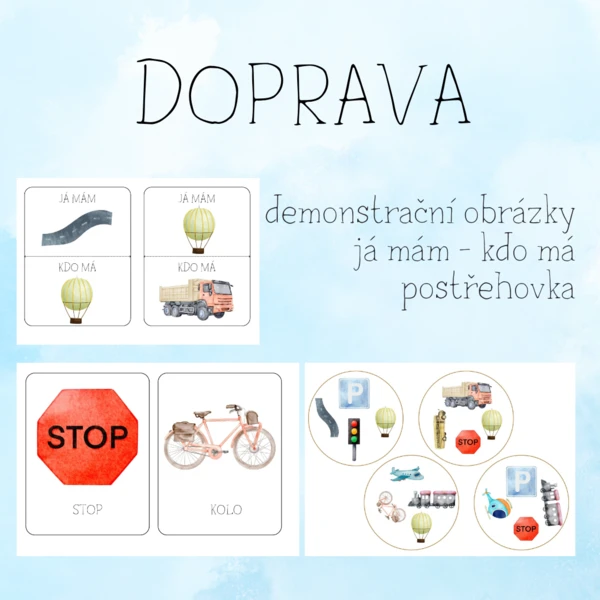 Doprava - karetní hry a demonstrační obrázky 1