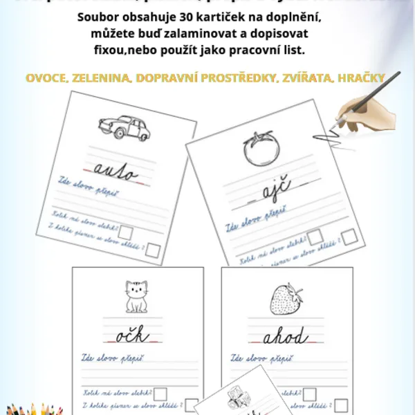 PRVNÍ, POSLEDNÍ PÍSMENO - PSACÍ PÍSMO 1
