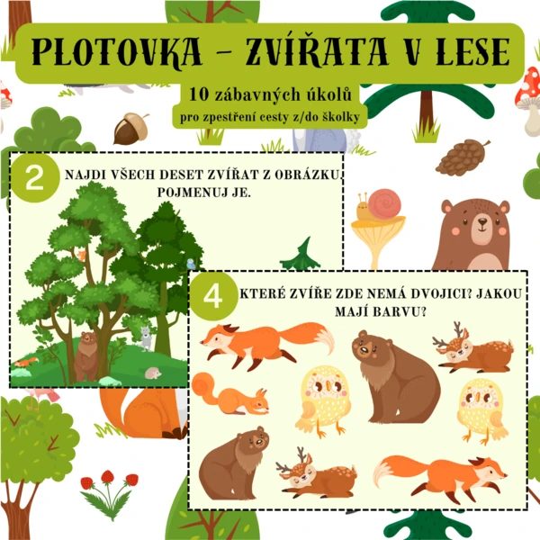 Plotovka - zvířata v lese 1