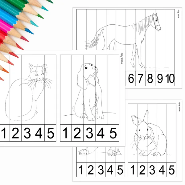 PUZZLE PROUŽKY - DOMÁCÍ ZVÍŘATA 1