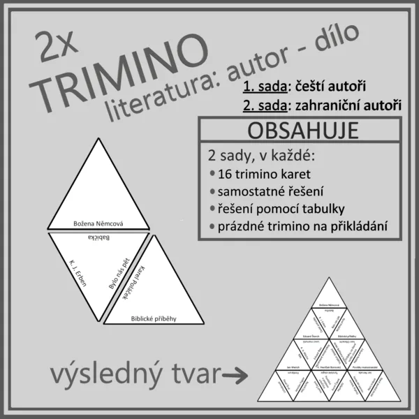 TRIMINO - literatura: autor-dílo (2x trimino) 1