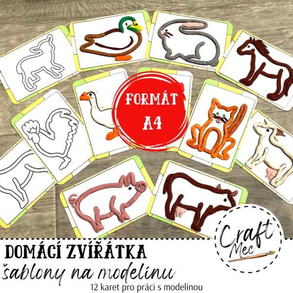 DOMÁCÍ ZVÍŘÁTKA - šablony na modelínu 1