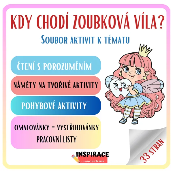 KDY CHODÍ ZOUBKOVÁ VÍLA? 🦷🧚‍♀️(soubor aktivit k tématu) 1