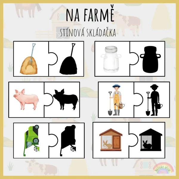 Na farmě, stínová skládačka 1