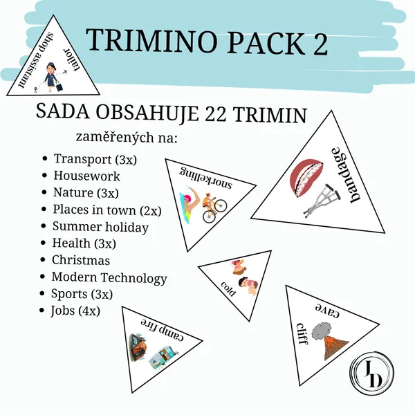 TRIMINO PACK 2 (22x trimino - různá témata) 1