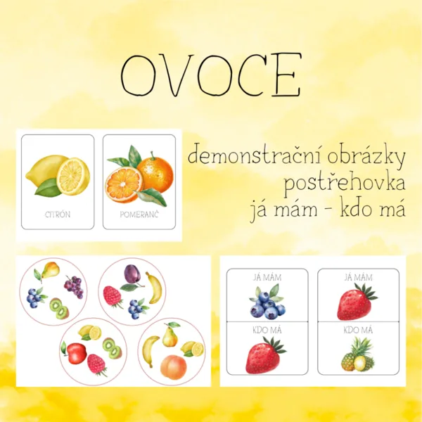 Ovoce - karetní hry a demonstrační obrázky 1