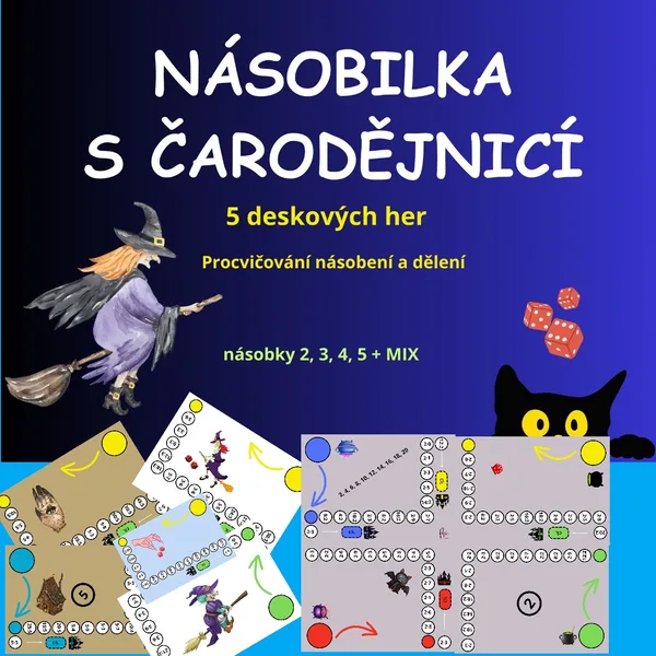 NÁSOBILKA S ČARODĚJNICÍ - 5 DESKOVÝCH HER 1