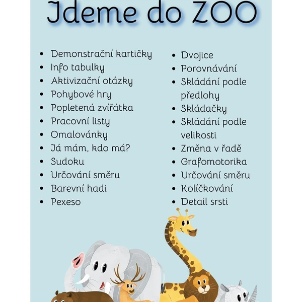 Jdeme do ZOO- velká sada aktivit 1
