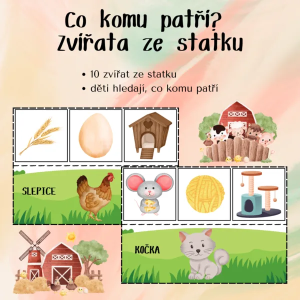 Co komu patří? Zvířata ze statku 1