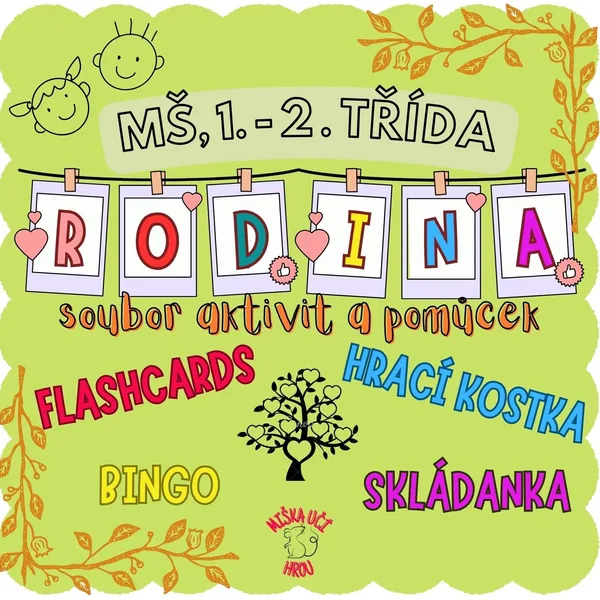 RODINA - PRVOUKA, bingo, flashcards, skládanky, hrací kostka - MŠ, 1.-2. ročník 1