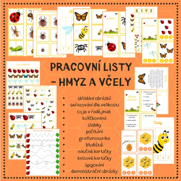 HMYZ A VČELY - pracovní listy 1