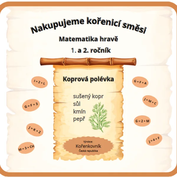 MATEMATIKA HRAVĚ - FINANČNÍ GRAMOTNOST (Počítáme ceny kořenicích směsí) 1