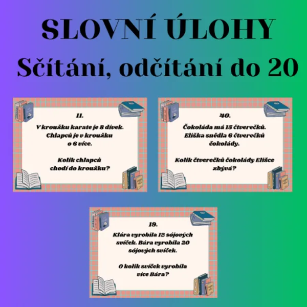 Slovní úlohy - Sčítání a odčítání do 20 1