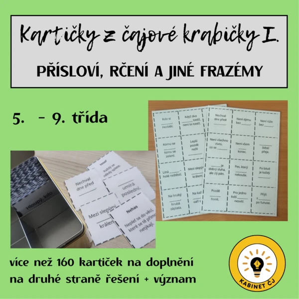 Kartičky z čajové krabičky I. - přísloví, rčení a jiné frazémy 1