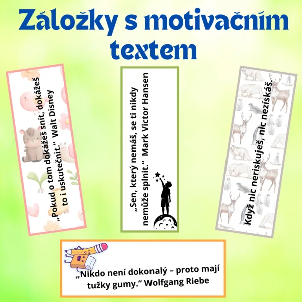 Záložky s motivačním textem 1