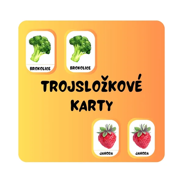 Třísložkové karty - Ovoce a zelenina 1