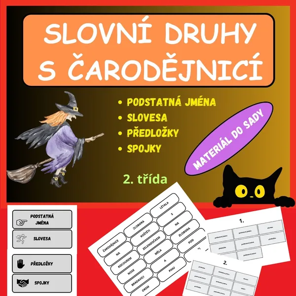 SLOVNÍ DRUHY S ČARODĚJNICÍ ZLOBOROU - DALŠÍ MATERIÁL DO SADY 1