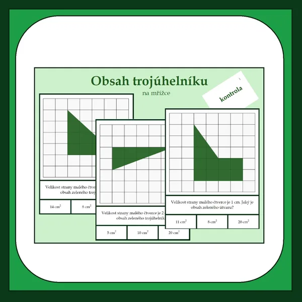Obsah trojúhelníku na mřížce - kolíčkování 1