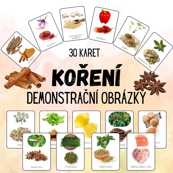 KOŘENÍ - Demonstrační obrázky (jídlo) 1