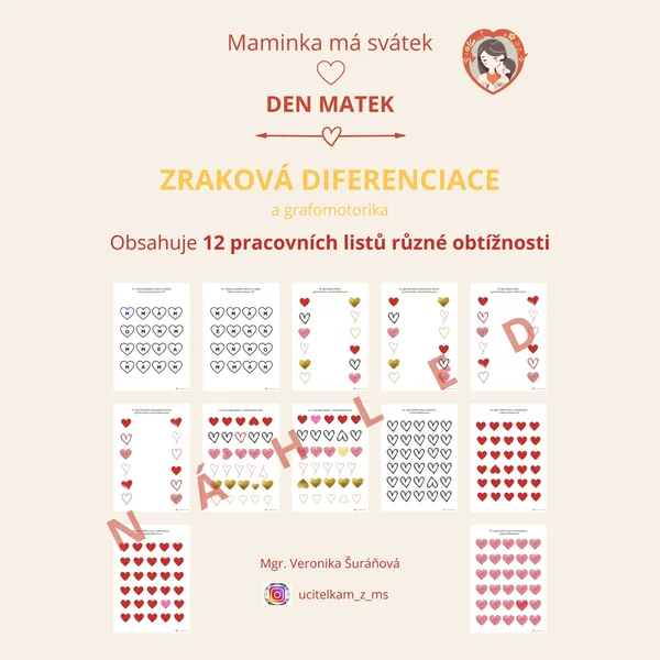 ZRAKOVÁ DIFERENCIACE - pracovní listy - DEN MATEK 1