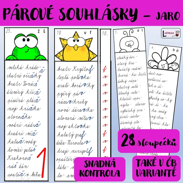 Párové souhlásky - doplňovačky 1