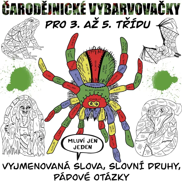 Čarodějnické vybarvovačky pro 3. až 5. třídu (slovní druhy, vyjmenovaná slova, pádové otázky) 1