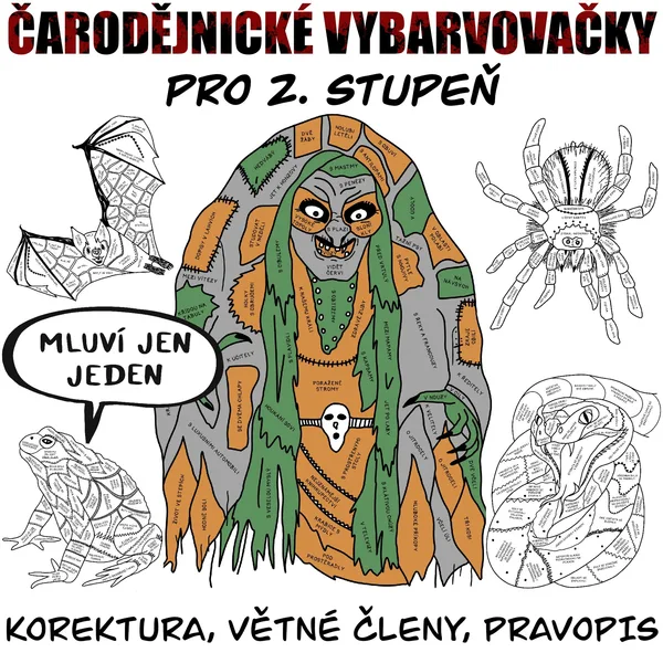 Čarodějnické vybarvovačky pro 2. stupeň (korektura, větné členy, pravopis) 1