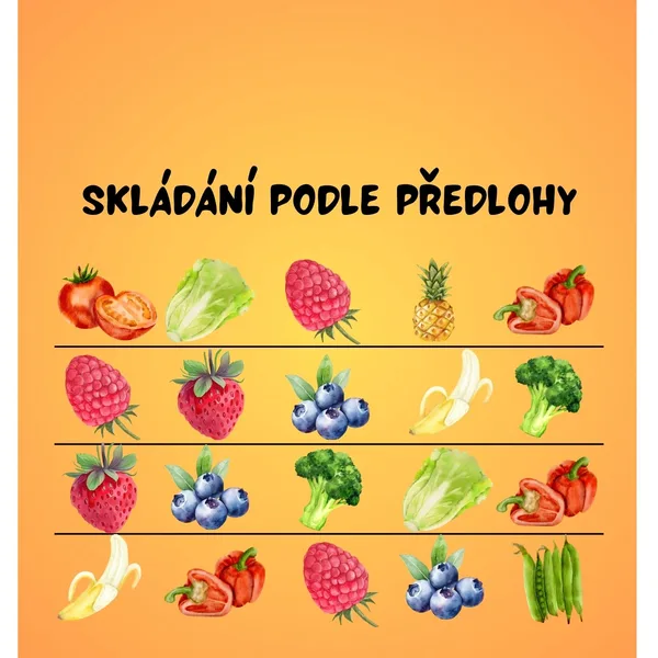 Skládání podle předlohy - Ovoce a zelenina 1