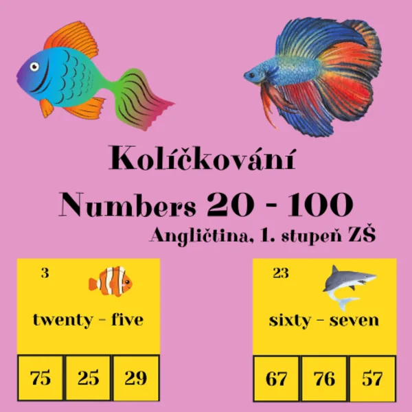 Kolíčkování Numbers 20-100 1