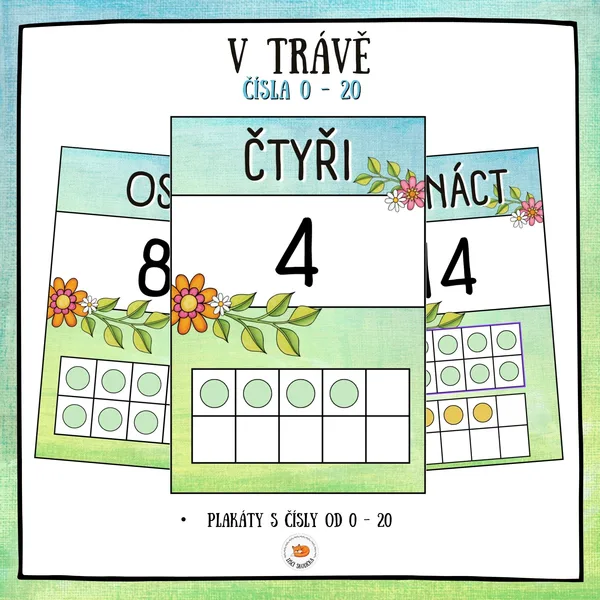 V trávě - čísla 0 - 20 1