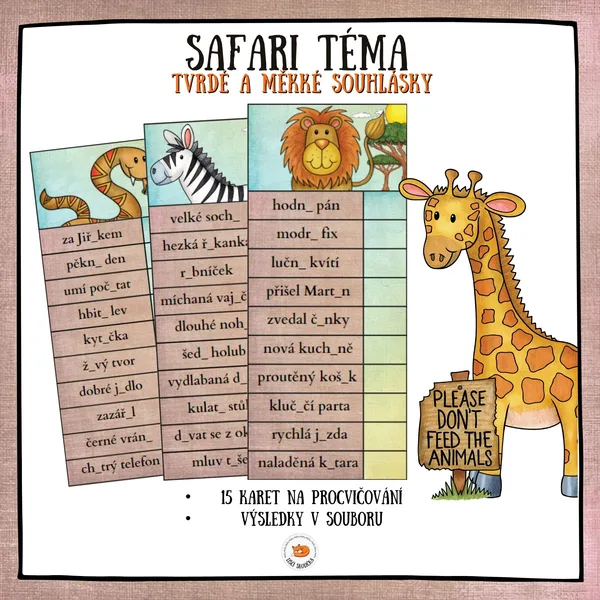 Tvrdé a měkké souhlásky - Safari 1